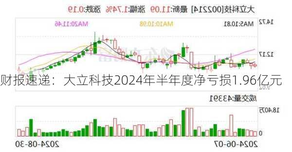 财报速递：大立科技2024年半年度净亏损1.96亿元