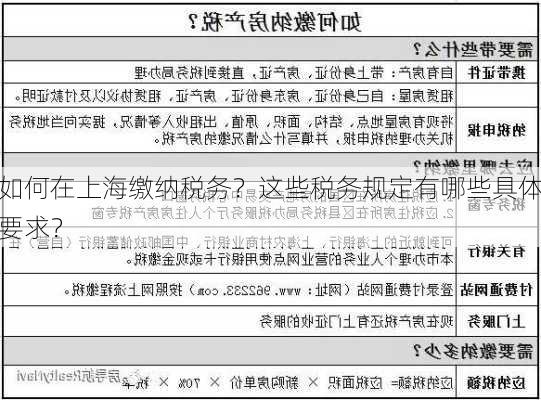 如何在上海缴纳税务？这些税务规定有哪些具体要求？