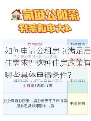 如何申请公租房以满足居住需求？这种住房政策有哪些具体申请条件？