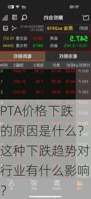 PTA价格下跌的原因是什么？这种下跌趋势对行业有什么影响？