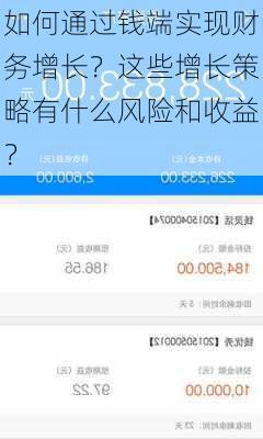 如何通过钱端实现财务增长？这些增长策略有什么风险和收益？