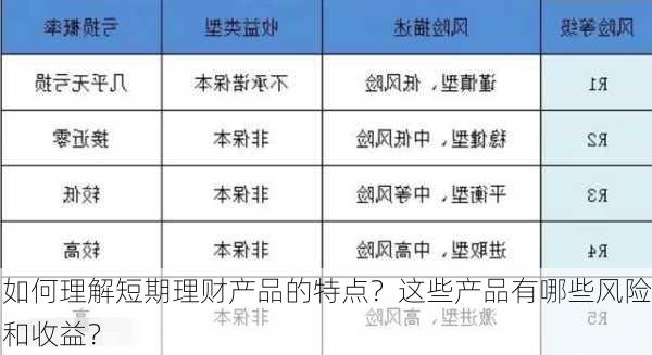 如何理解短期理财产品的特点？这些产品有哪些风险和收益？