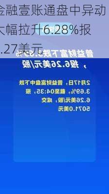 金融壹账通盘中异动 大幅拉升6.28%报1.27美元