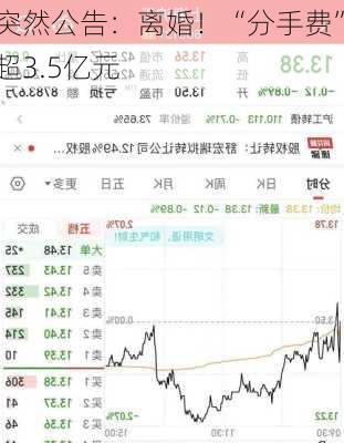 突然公告：离婚！“分手费”超3.5亿元