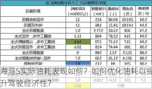 海马S实际油耗表现如何？如何优化油耗以提升驾驶经济性？