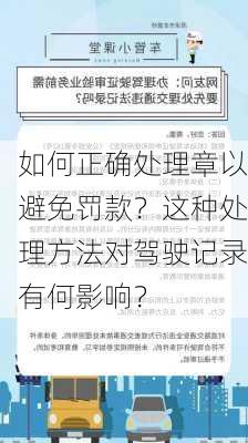 如何正确处理章以避免罚款？这种处理方法对驾驶记录有何影响？