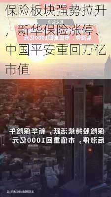 保险板块强势拉升，新华保险涨停、中国平安重回万亿市值