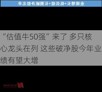 “估值牛50强”来了 多只核心龙头在列 这些破净股今年业绩有望大增