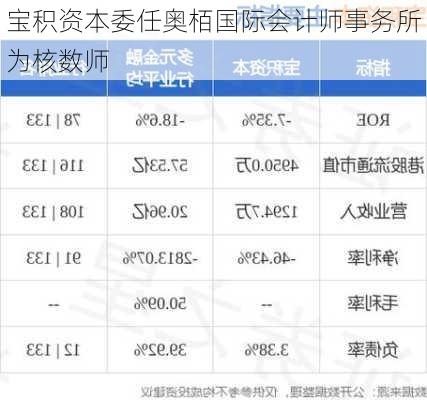 宝积资本委任奥栢国际会计师事务所为核数师