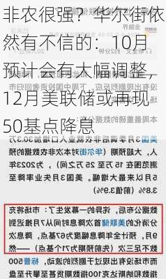 非农很强？华尔街依然有不信的：10月预计会有大幅调整，12月美联储或再现50基点降息