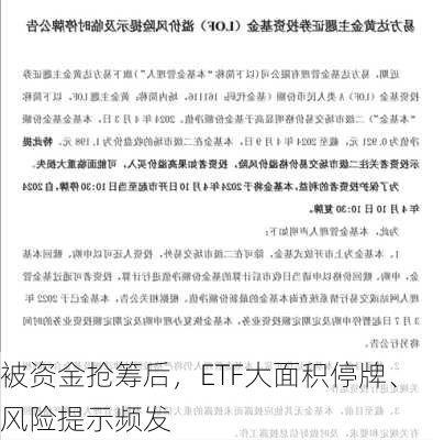 被资金抢筹后，ETF大面积停牌、风险提示频发