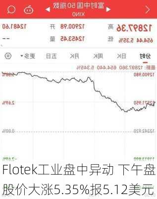 Flotek工业盘中异动 下午盘股价大涨5.35%报5.12美元