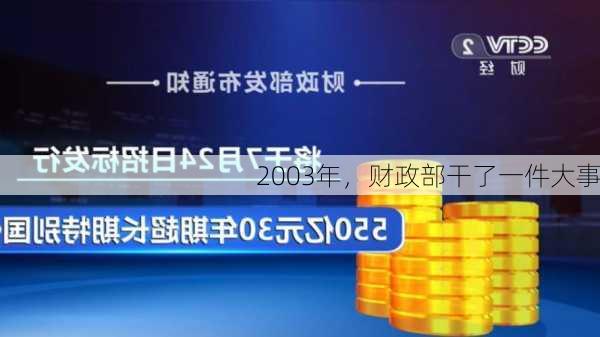 2003年，财政部干了一件大事