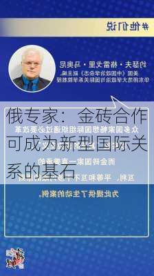 俄专家：金砖合作可成为新型国际关系的基石