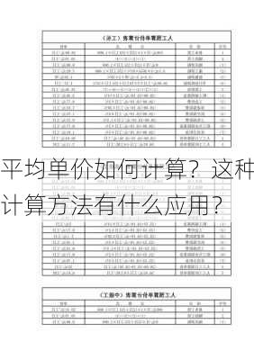 平均单价如何计算？这种计算方法有什么应用？