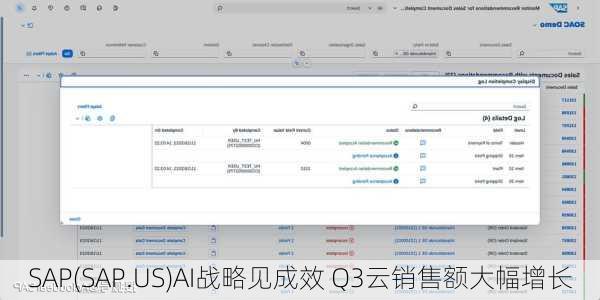 SAP(SAP.US)AI战略见成效 Q3云销售额大幅增长