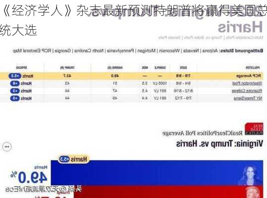 《经济学人》杂志最新预测特朗普将赢得美国总统大选