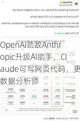 OpenAI劲敌Anthropic升级AI助手，Claude可写网页代码，更像数据分析师