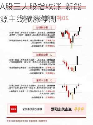 A股三大股指收涨  新能源主线掀涨停潮