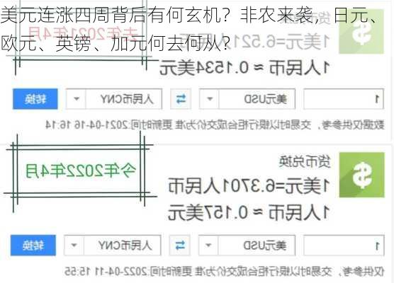 美元连涨四周背后有何玄机？非农来袭，日元、欧元、英镑、加元何去何从？