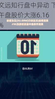 文远知行盘中异动 下午盘股价大涨6.16%