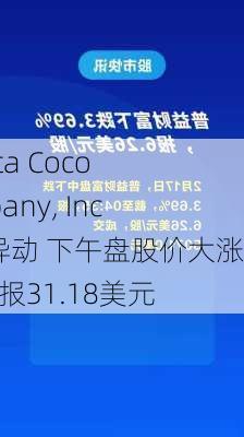 The Vita Coco Company, Inc.盘中异动 下午盘股价大涨5.30%报31.18美元