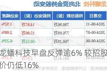 龙蟠科技早盘反弹逾6% 较招股价仍低16%