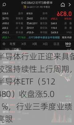 半导体行业正迎来具备较强持续性上行周期，半导体ETF（512480）收盘涨5.01%，行业三季度业绩亮眼