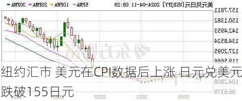 纽约汇市 美元在CPI数据后上涨 日元兑美元跌破155日元
