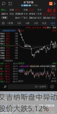 艾吉纳斯盘中异动 股价大跌5.12%