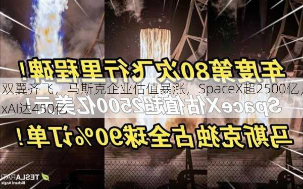 双翼齐飞，马斯克企业估值暴涨，SpaceX超2500亿，xAI达450亿